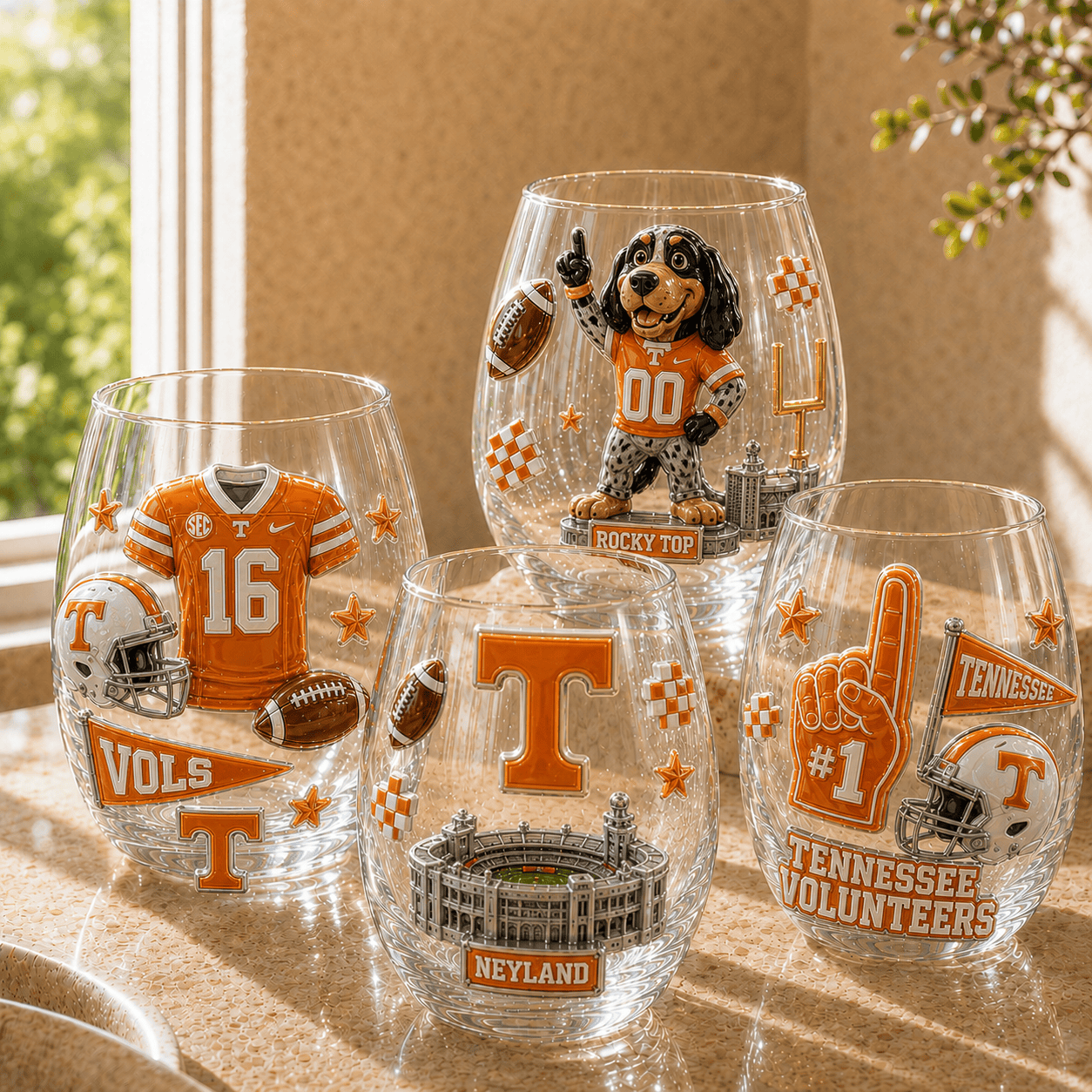 TVF Stemless Glass Cup Set TMH