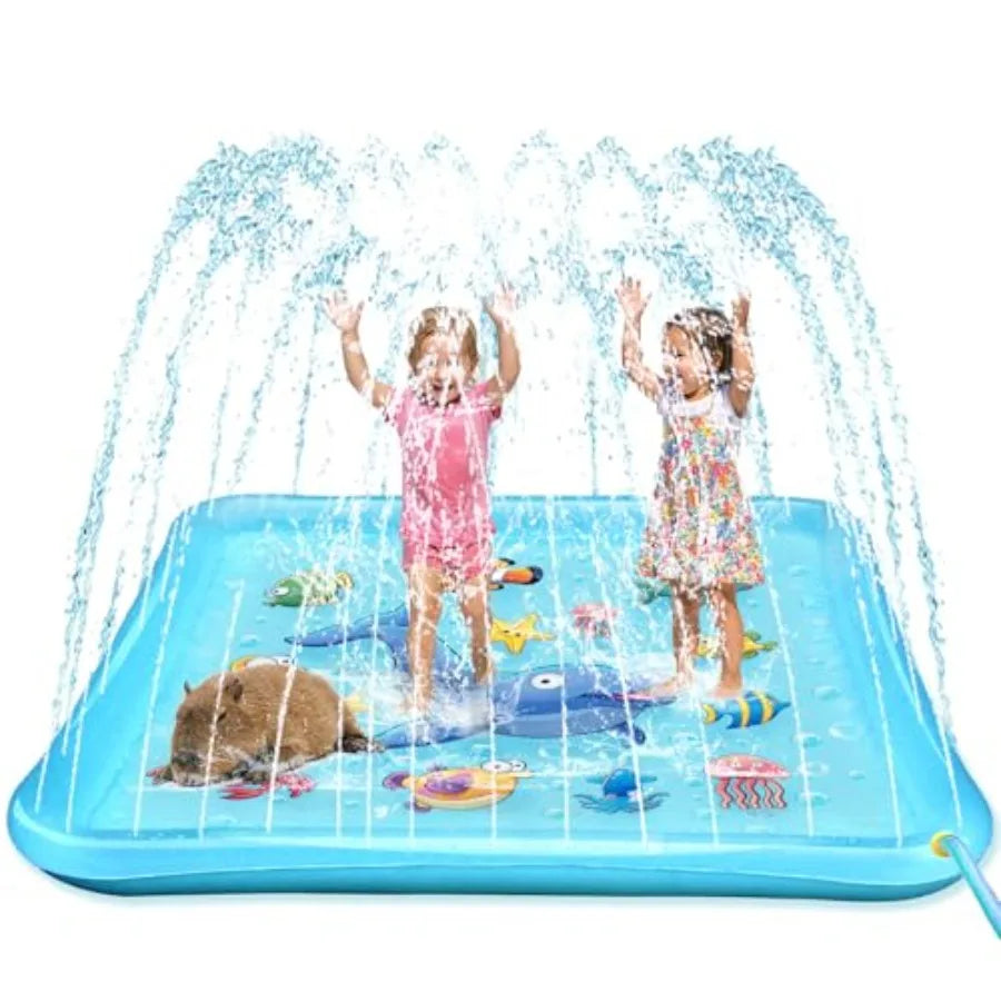 Outdoor Splash Pad for Toddlers 67 Inflatable Wading Pool Water Toy in Blue for Ages 3-9 Years Old Summer Fun Gift for Backyard
