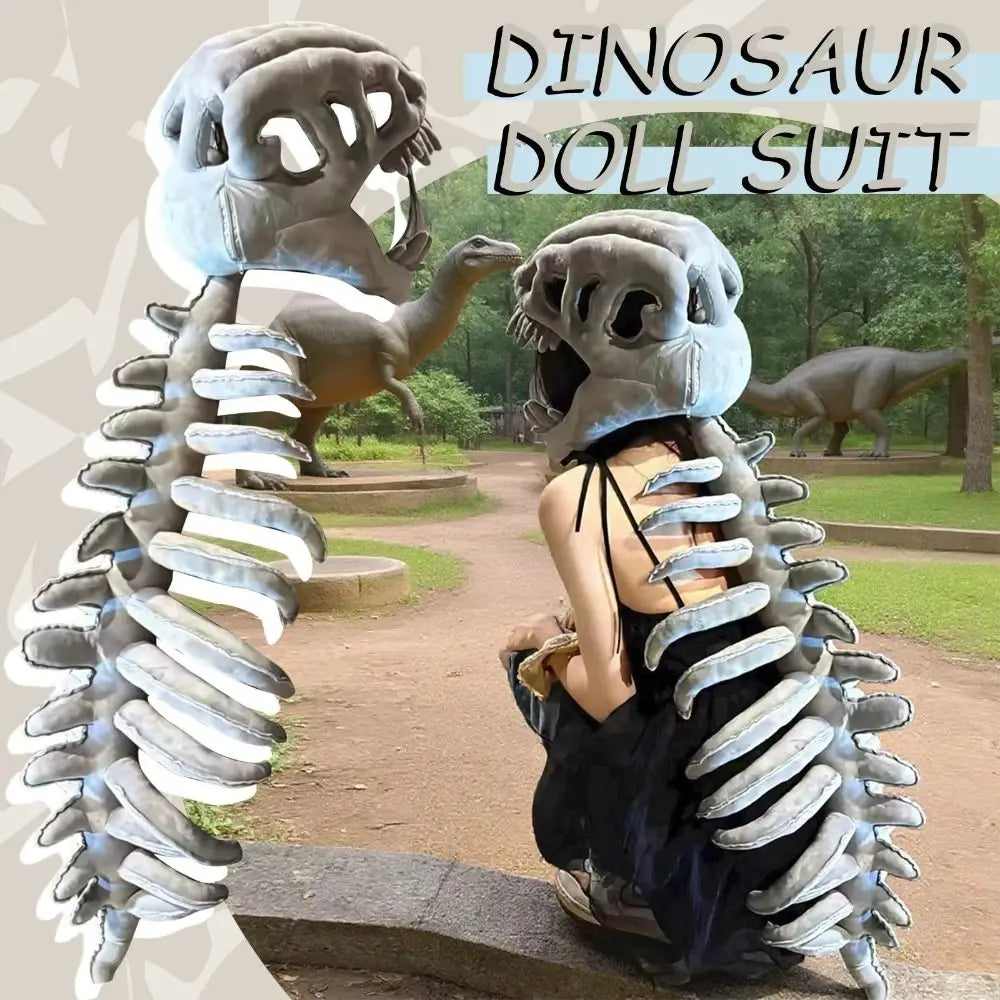 3D Dinosaur Skeleton Plush Toys Funny Novelty Dinosaur Skeleton Cos Props Soft Unique Dinosaur Skeleton Costume Set