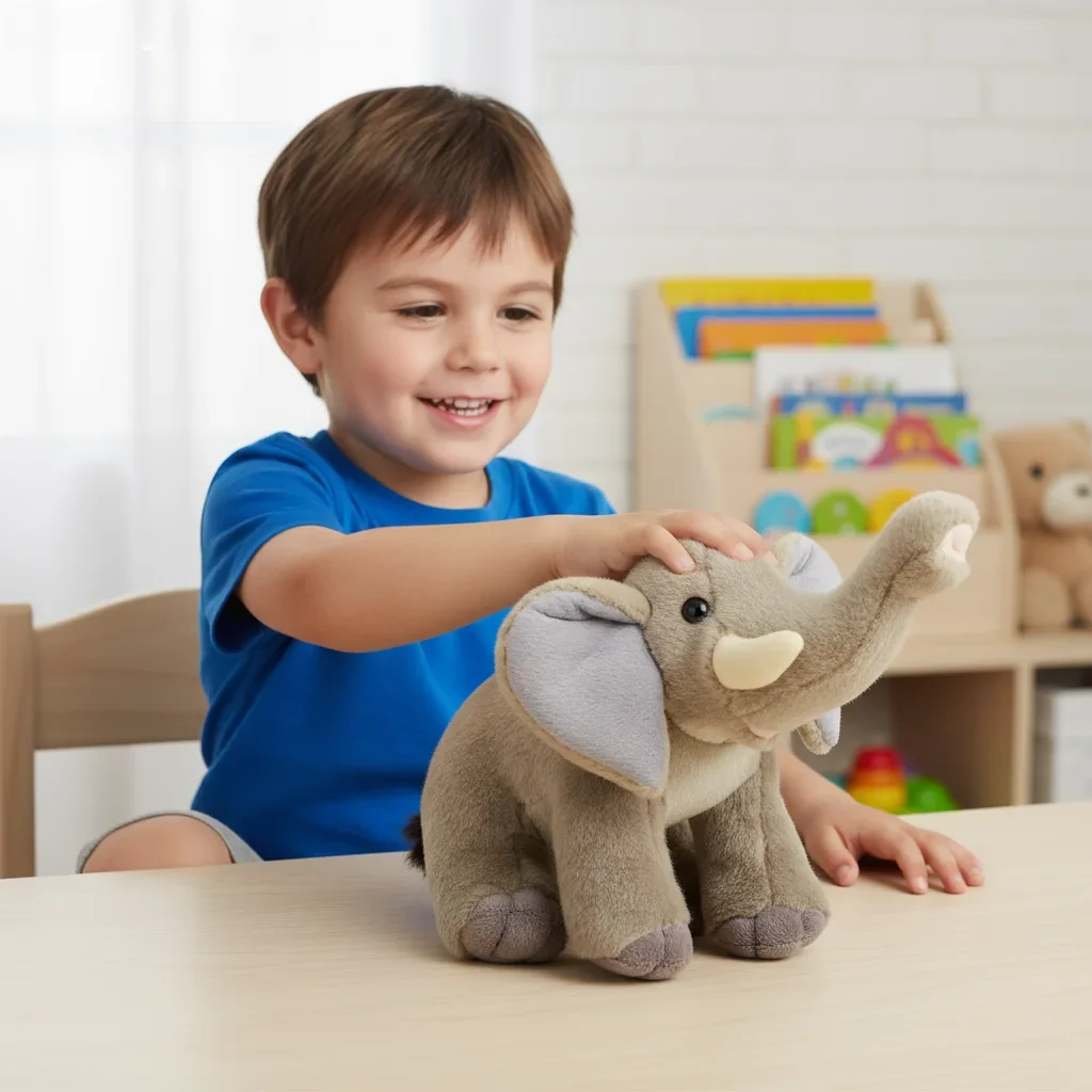 Realistic Plush Elephant Toy for Kids Gift Soft and Safe Stuffed Animal