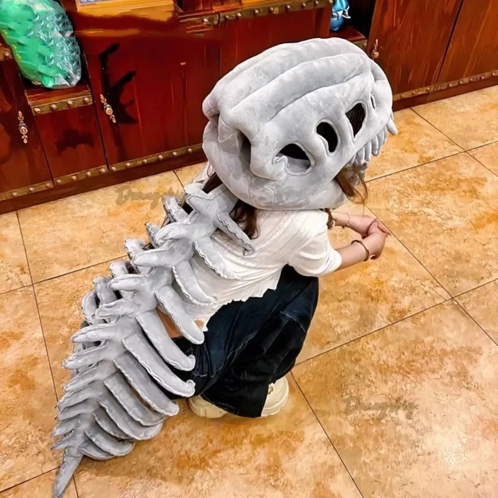3D Dinosaur Skeleton Plush Toys Funny Novelty Dinosaur Skeleton Cos Props Soft Unique Dinosaur Skeleton Costume Set